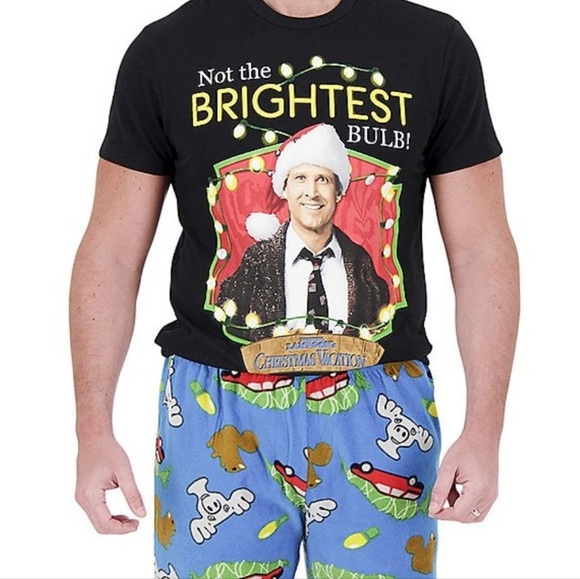 National Lampoons Christmas brightest bulb  mens sleepwear Griswolds pjs new - Picture 2 of 3